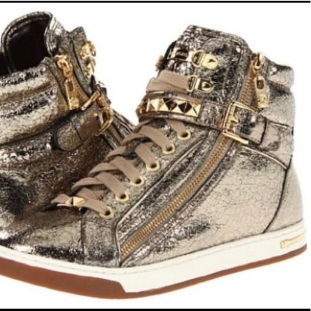 Michael Kors Gold Hightop Sneakers